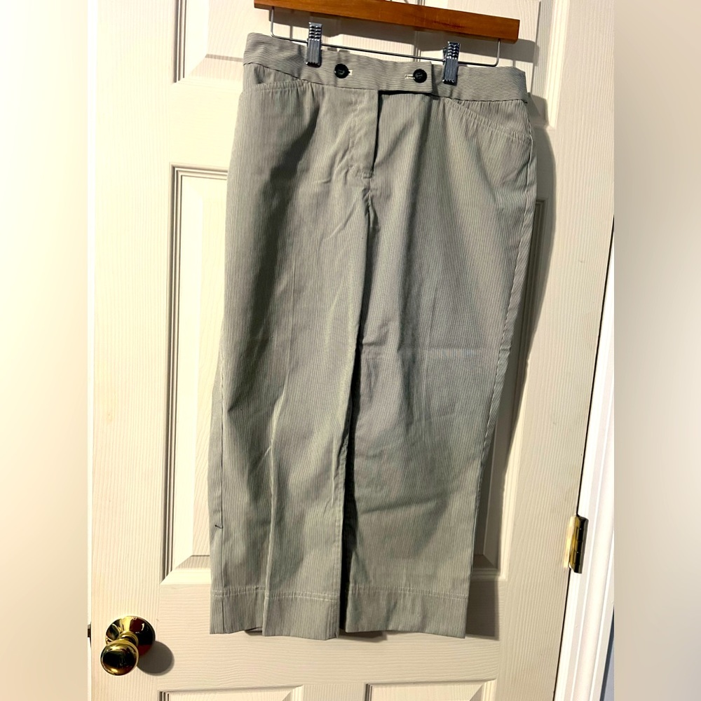 Anne Klein Stretch Stripped cropped pants size 8P